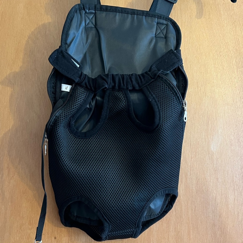 New never used sleek Black Mesh Pet Carrier Backpack